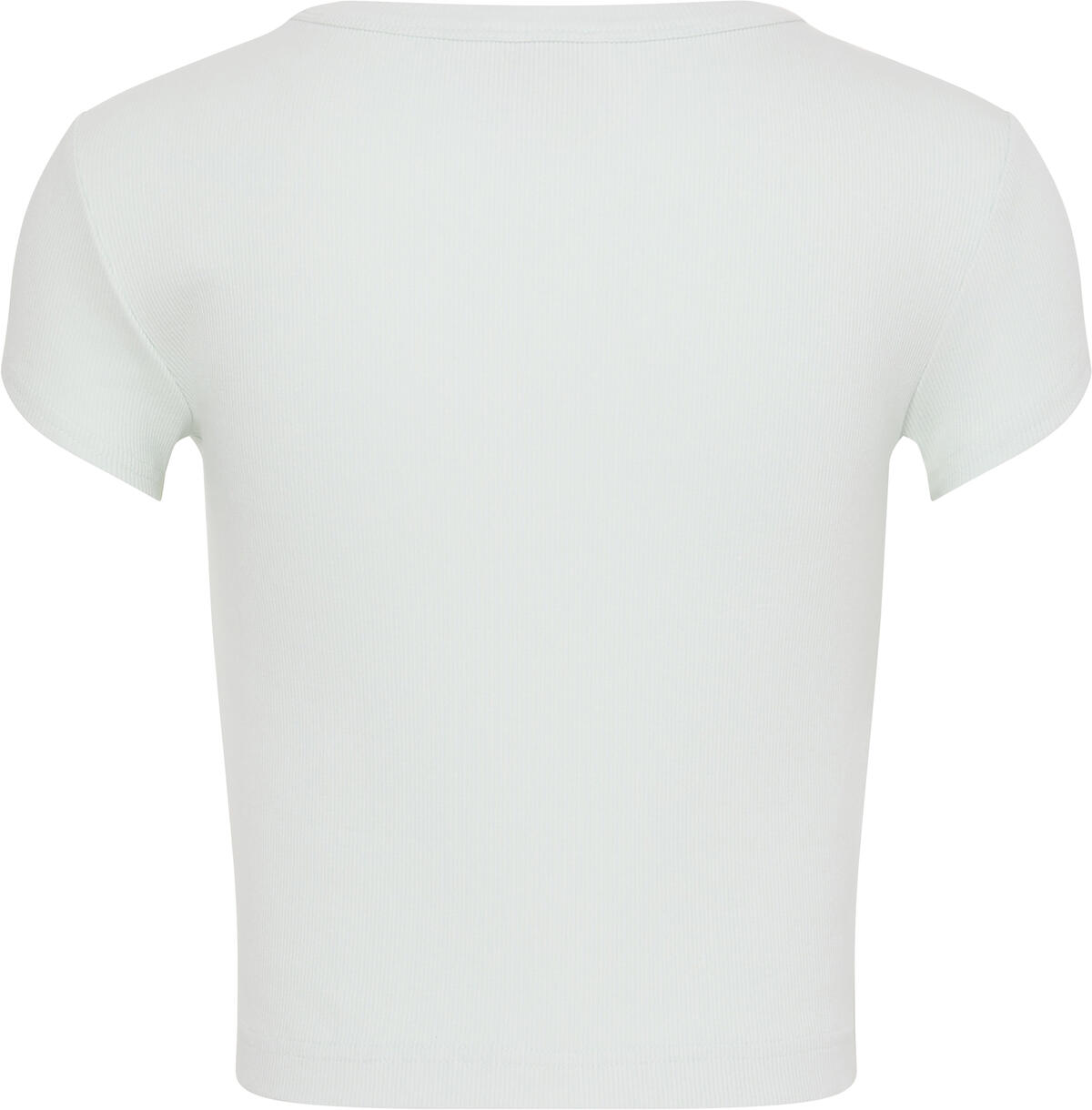 Calvin Klein A- WOVEN LABEL 2X2 RIB BABY TEE Yeşil Kadın T-Shirt