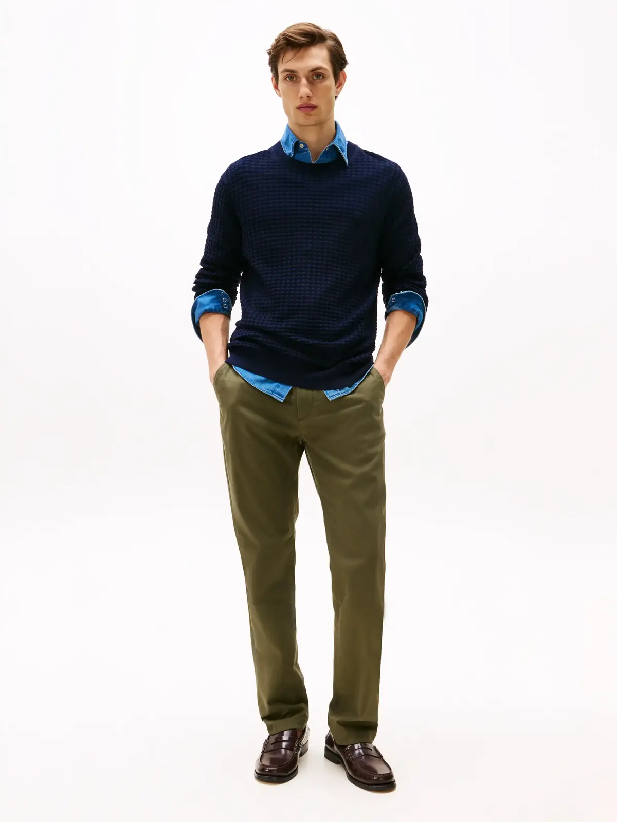 Tommy Hilfiger DC SEERSUCKER TEXTUR Erkek Siyah Kazak