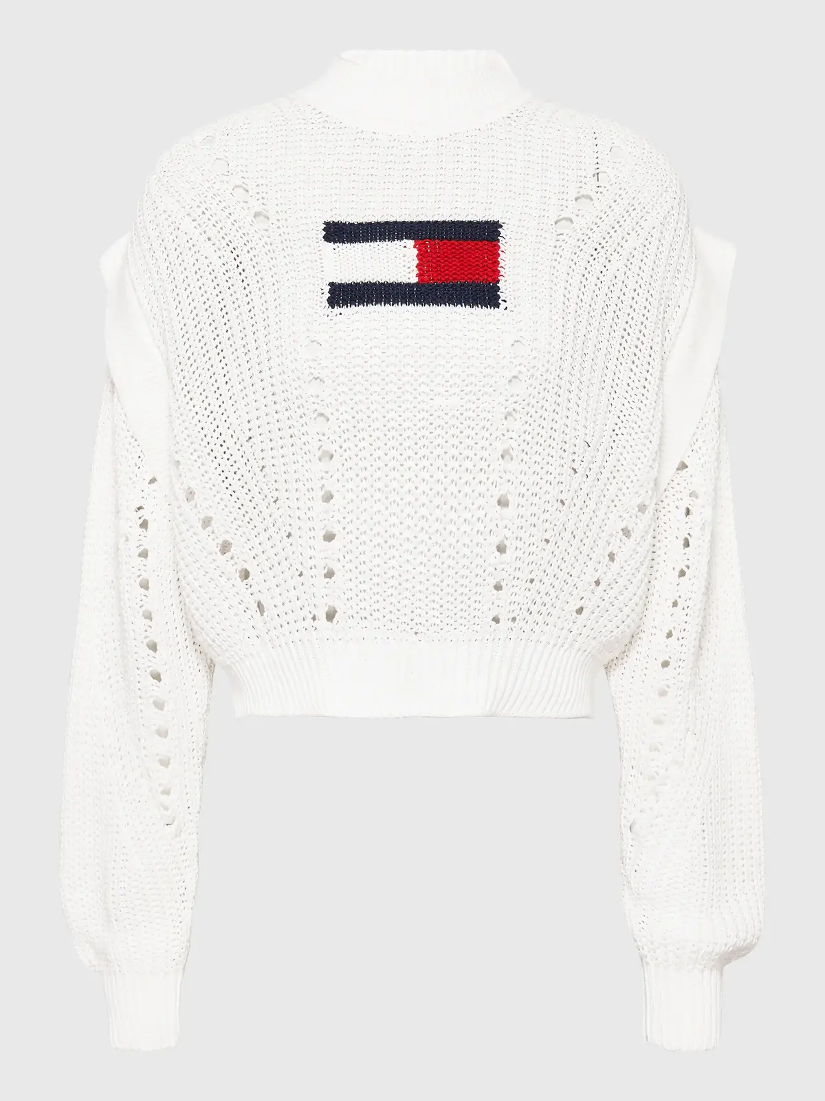 Tommy Hilfiger TJW OVRSZD FLAG STIT Kadın Krem Kazak