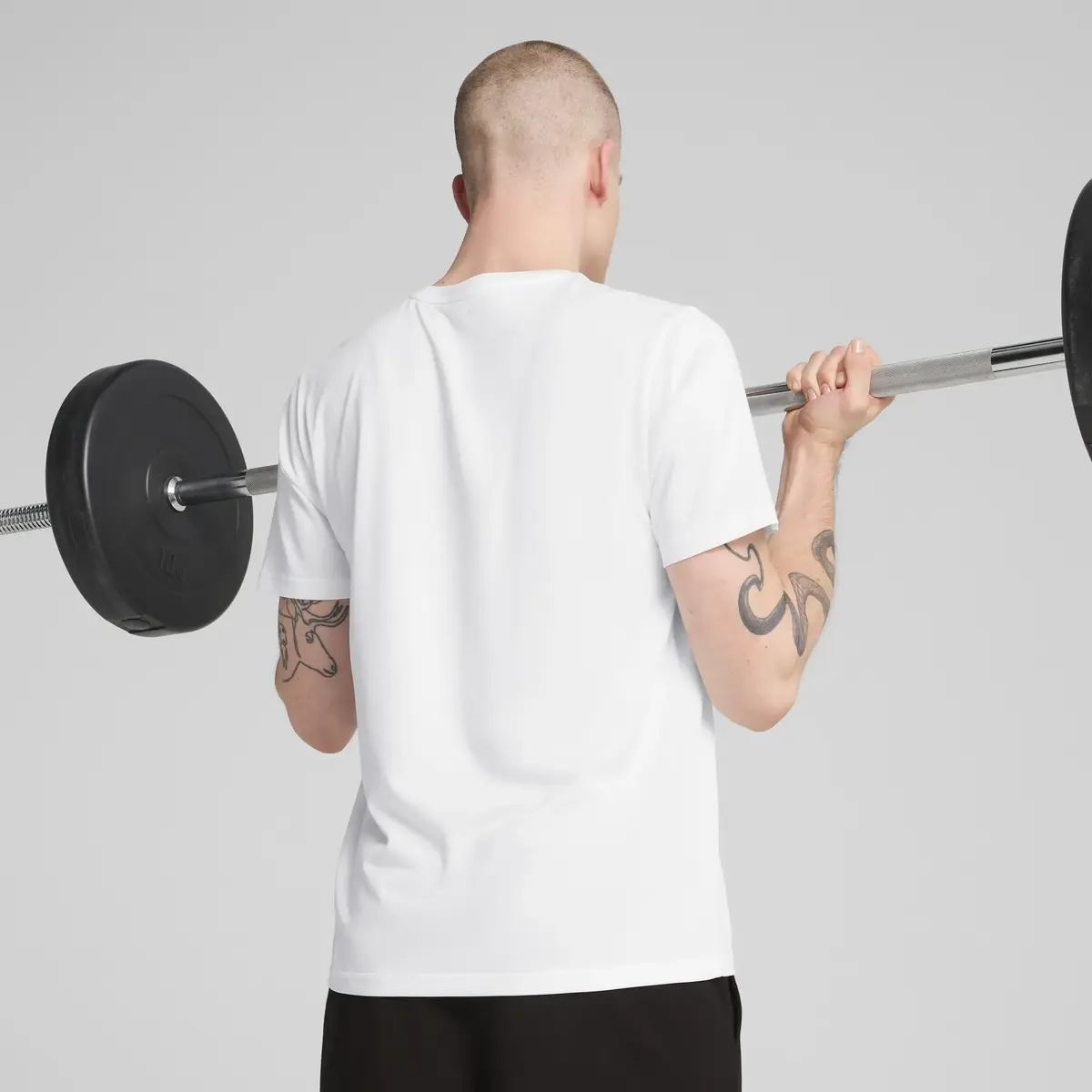 Puma M TAD ESS SOLID CAT TEE LC Beyaz Erkek T-Shirt