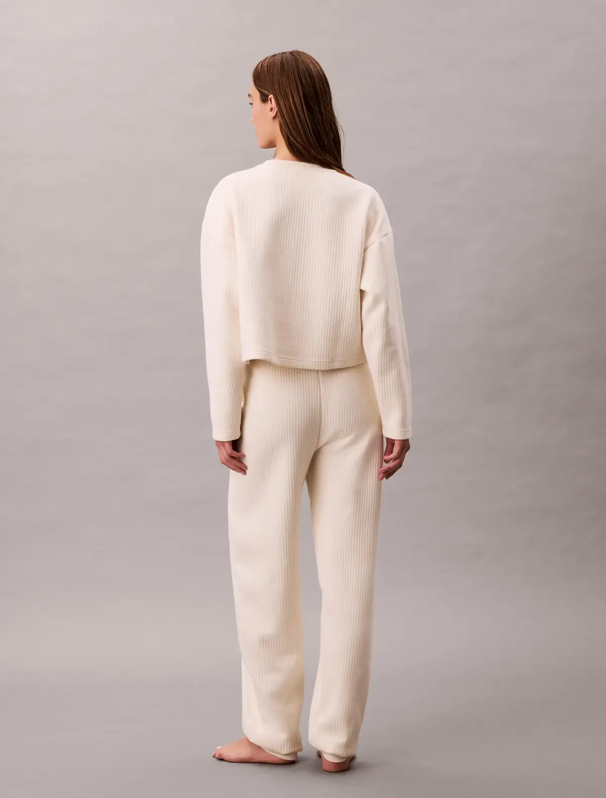 Calvin Klein Quilted Fleece Lounge Bej Kadın Eşofman Altı