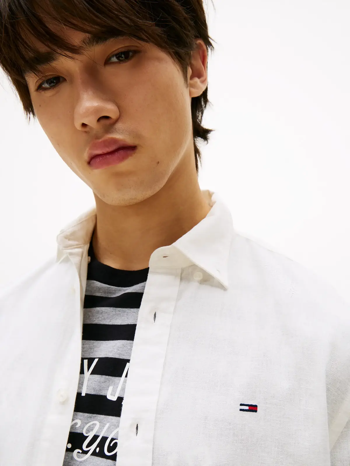 Tommy Hilfiger TJM REG LINEN BLEND, YBL Beyaz Erkek Gömlek