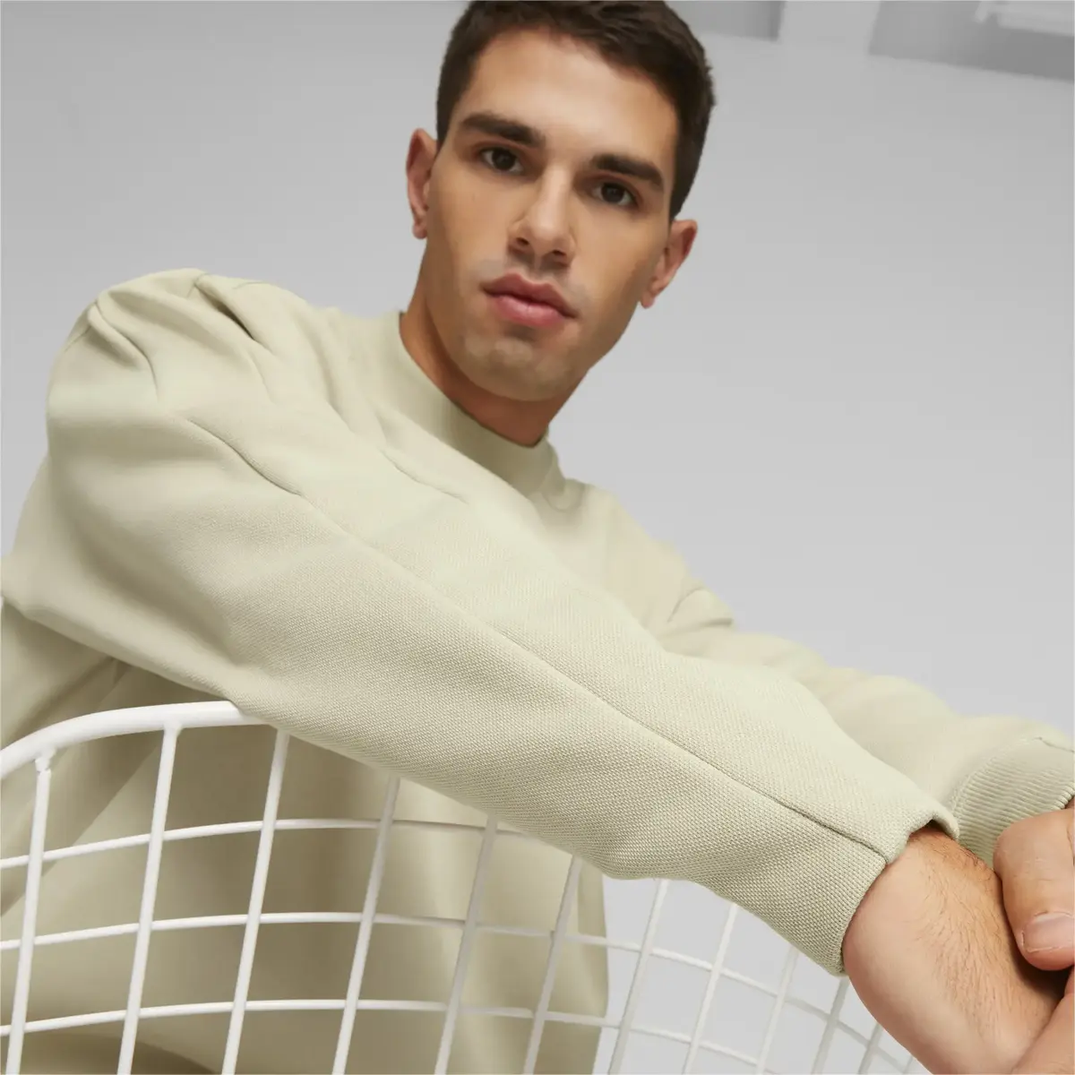 Puma T7 Mock Neck Crew DK Granola Bej Erkek Sweatshirt