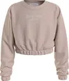 Calvin Klein METALLIC BOX LOGO SW Kadın Kahverengi Sweatshirt
