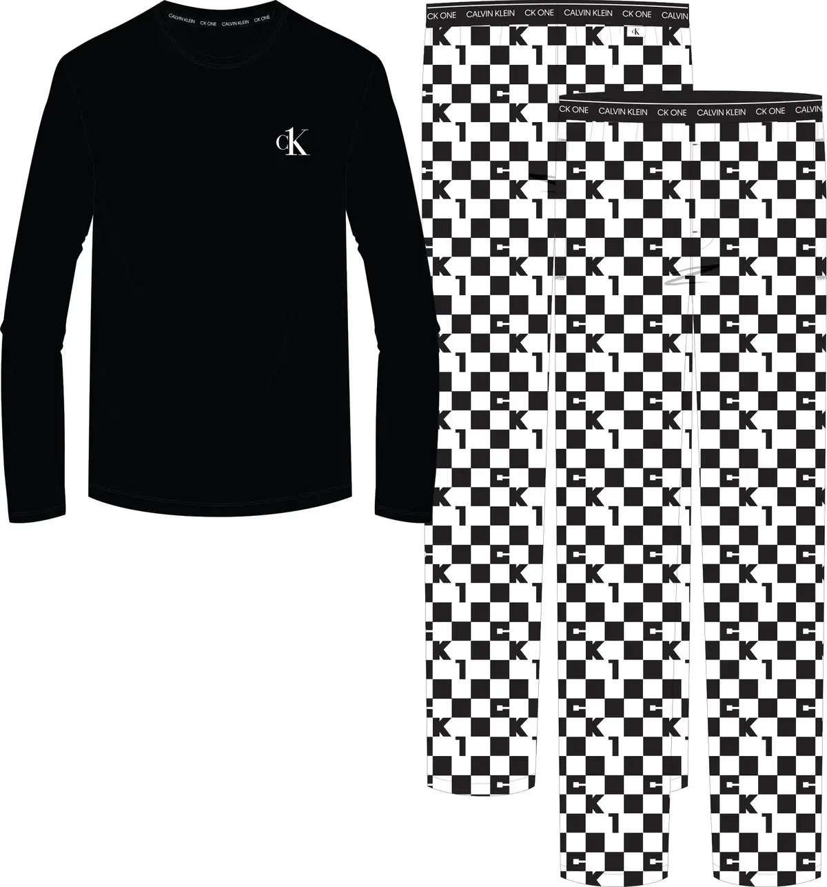 Calvin Klein L/S PANT SET Erkek Siyah Eşofman Takımı