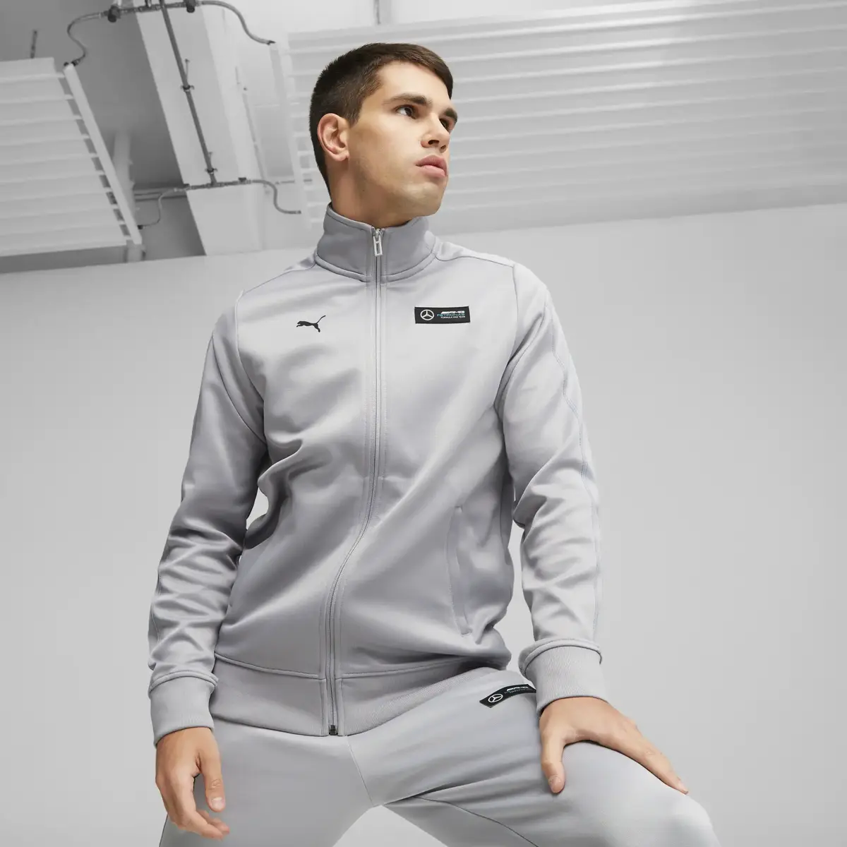 Puma MAPF1 MT7 Track Jacket Gri Erkek Fermuarlı Sweatshirt