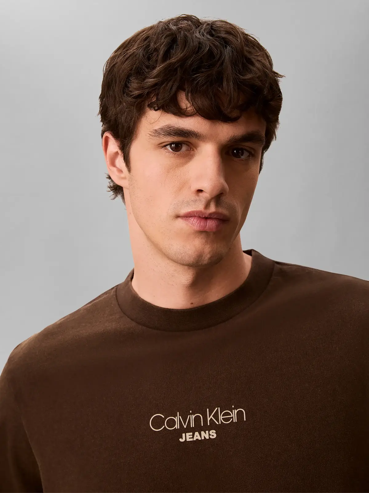 Calvin KleinSS 20S ACID WASH GRA, TO2 Kahverengi Erkek T-Shirt
