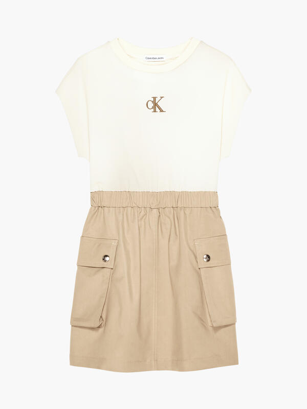 Calvin Klein MIX MEDIA WORKWEAR D Kadın Krem Elbise