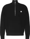 Calvin Klein LS EZ COTTON WAFFLE QUARTER ZIP Erkek Siyah Sweatshirt