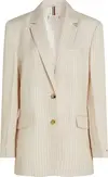 Tommy Hilfiger VISCOSE LINEN RELAXE, 03N Krem Kadın Ceket