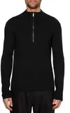 Calvin Klein WOOL BLEND RIB QUAR Erkek Siyah Kazak