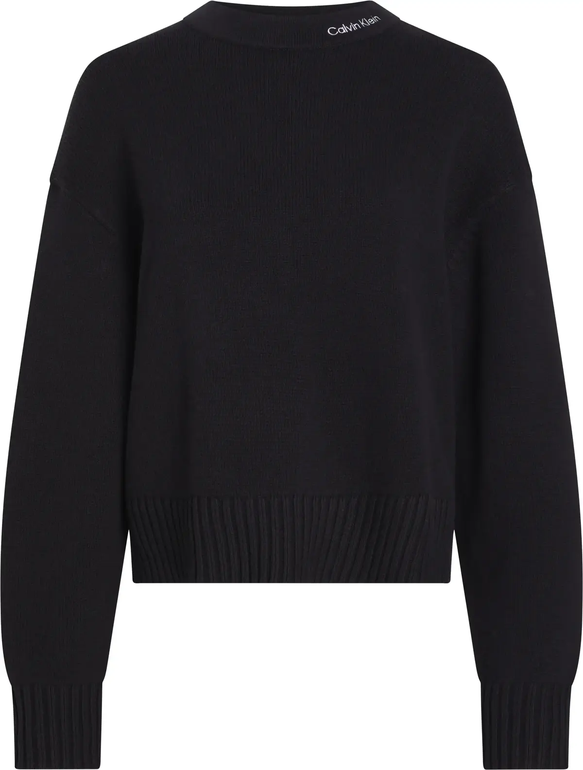 Calvin Klein LOGO EMBRO SWEATER Kadın Siyah Kazak