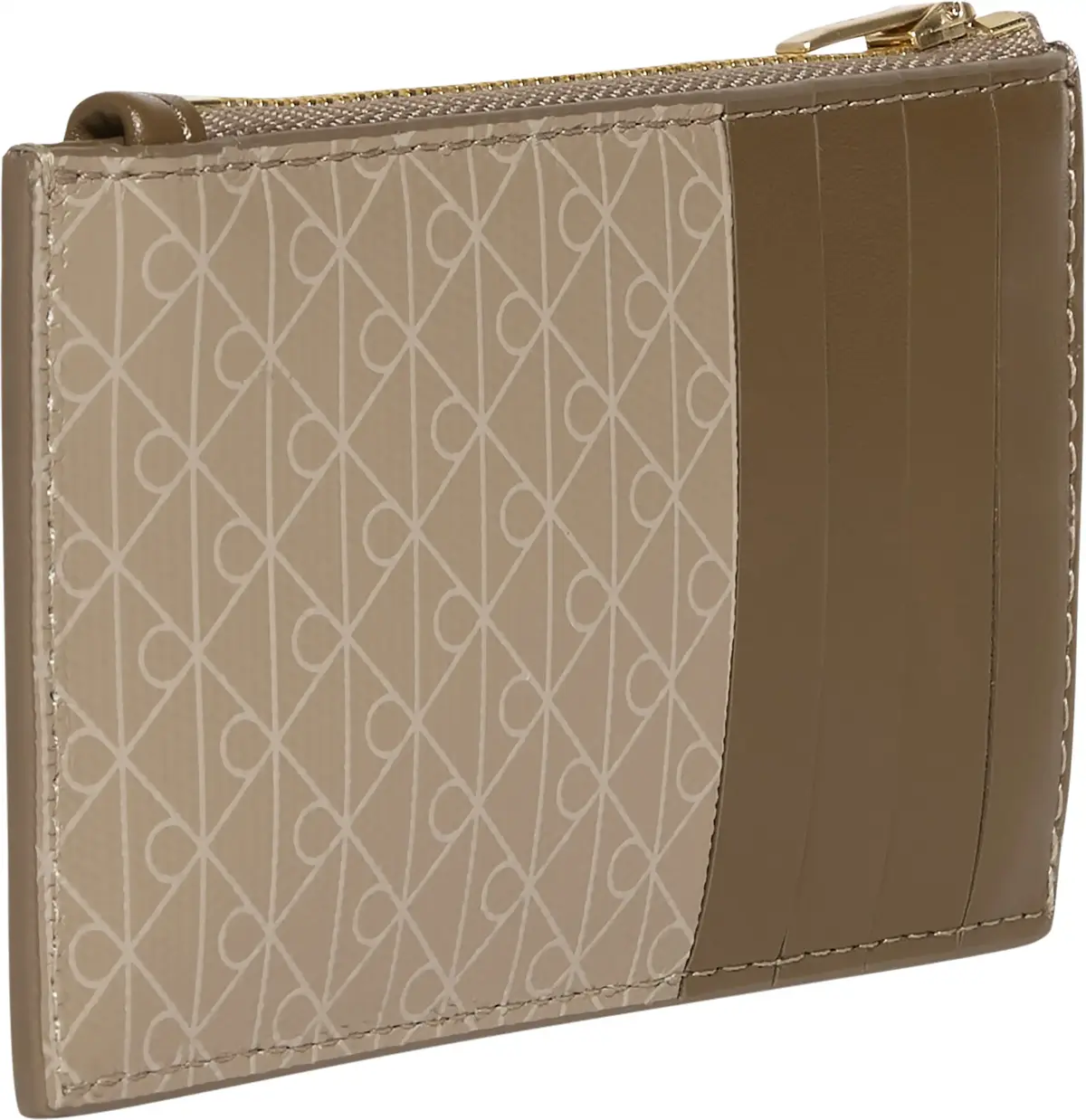 Calvin Klein EMBLEM AOP TOP ZIP CARDCASE Kadın Kahverengi Cüzdan