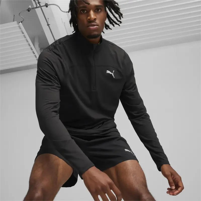 Puma RUN CLOUDSPUN 1/4 ZIP Siyah Erkek Antrenman Üst