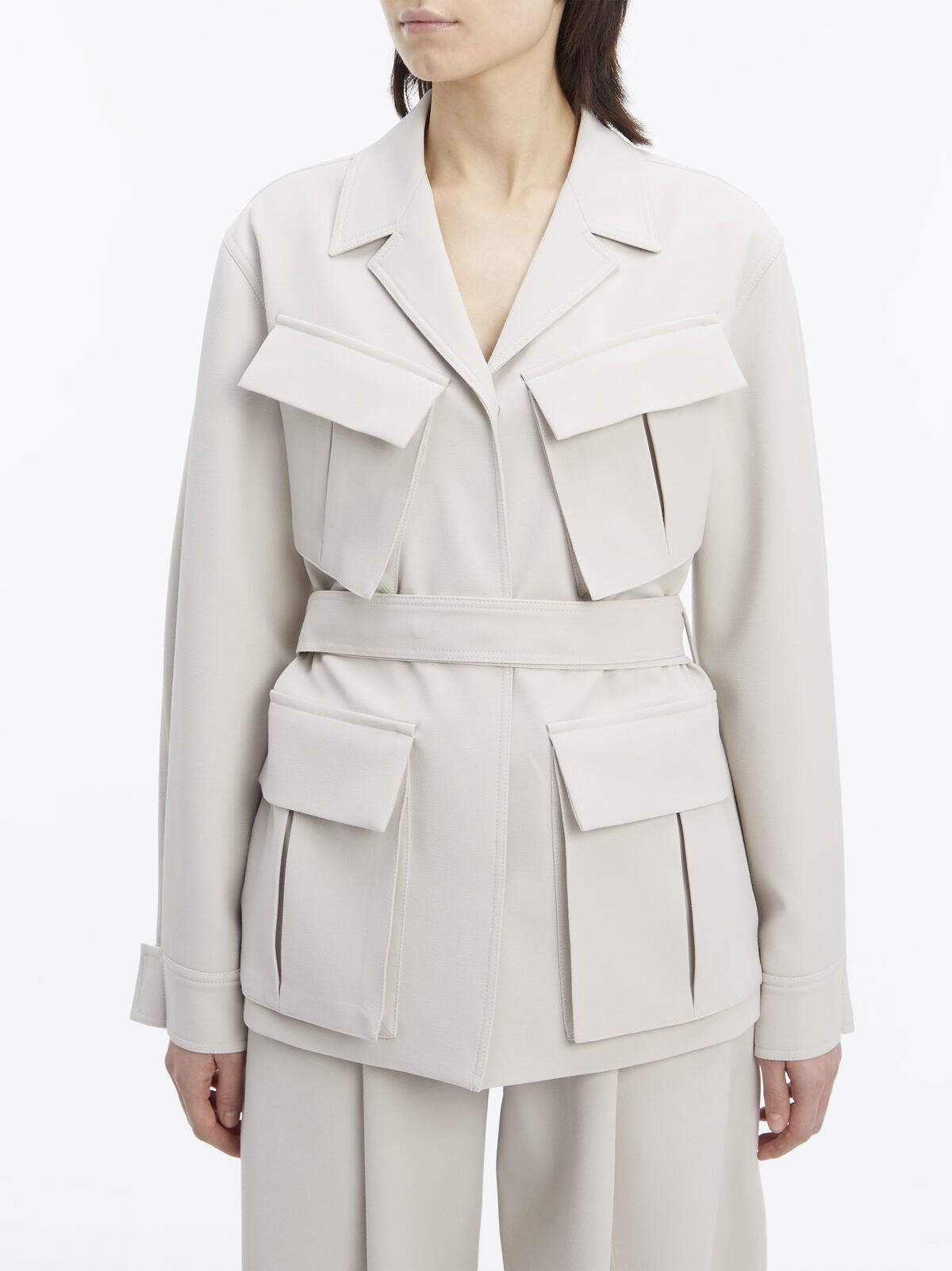 Calvin Klein VISCOSE CREPE FIELD Kadın Krem Blazer