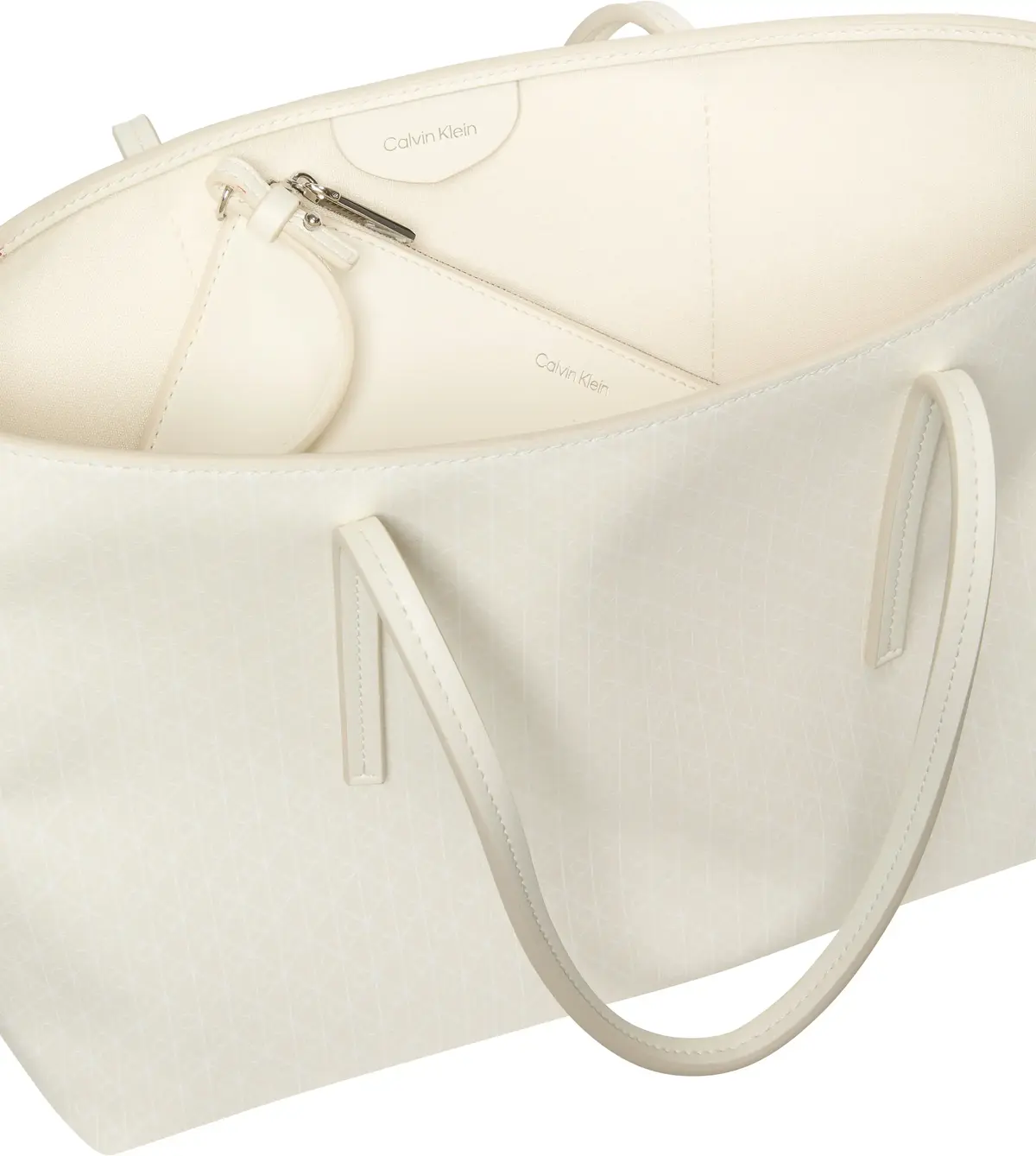 Calvin Klein EMBLEM AOP SMALL TOTE Kadın Beyaz El Çanta