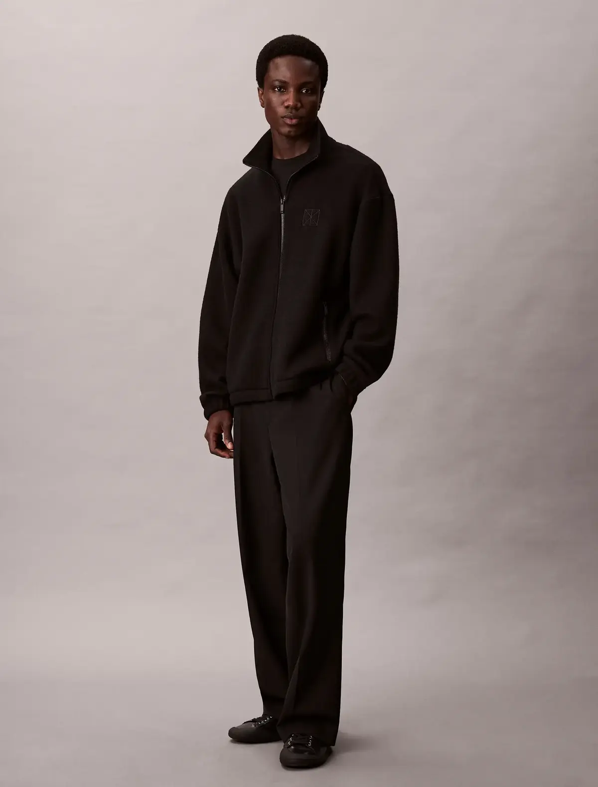 Calvin Klein WOOL BLEND POLAR FLE Siyah Erkek Polar
