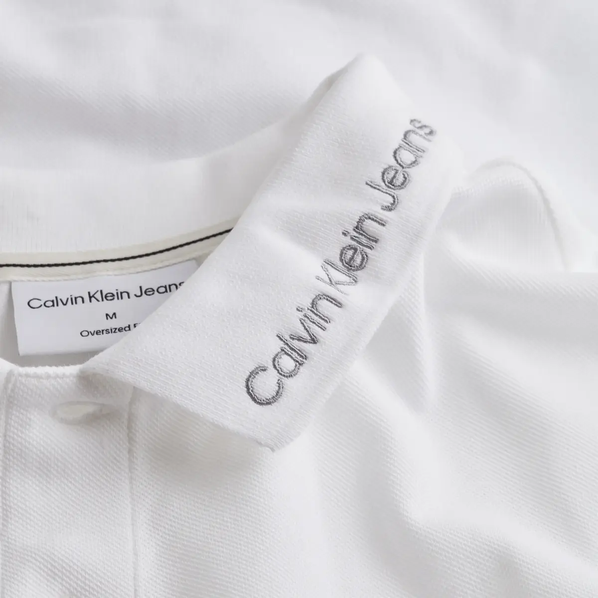 Calvin Klein INSTITUTIONAL COLLAR Erkek Beyaz Polo T-Shirt