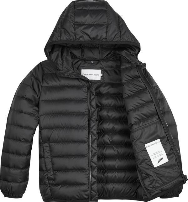 Calvin Klein LW DOWN LOGO JACKET Erkek Siyah Şişme Mont