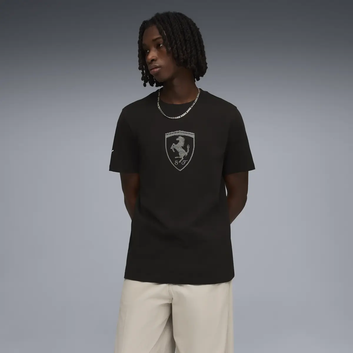 Puma Ferrari Tonal Shield Tee Siyah Erkek T-Shirt