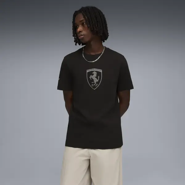 Puma Ferrari Tonal Shield Tee Siyah Erkek T-Shirt