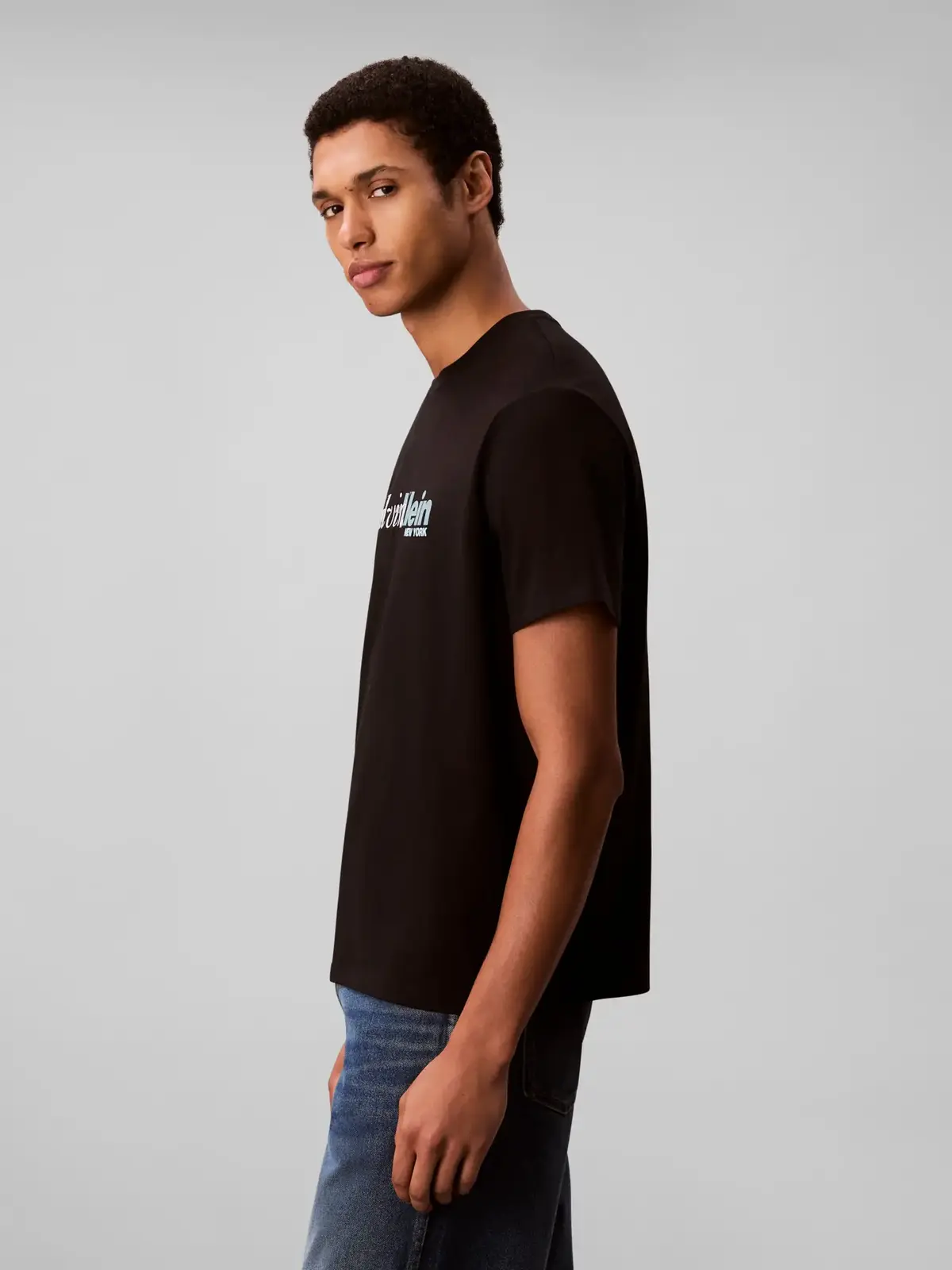 Calvin Klein SS 20S EU CALVIN CUR Siyah Erkek Tişört