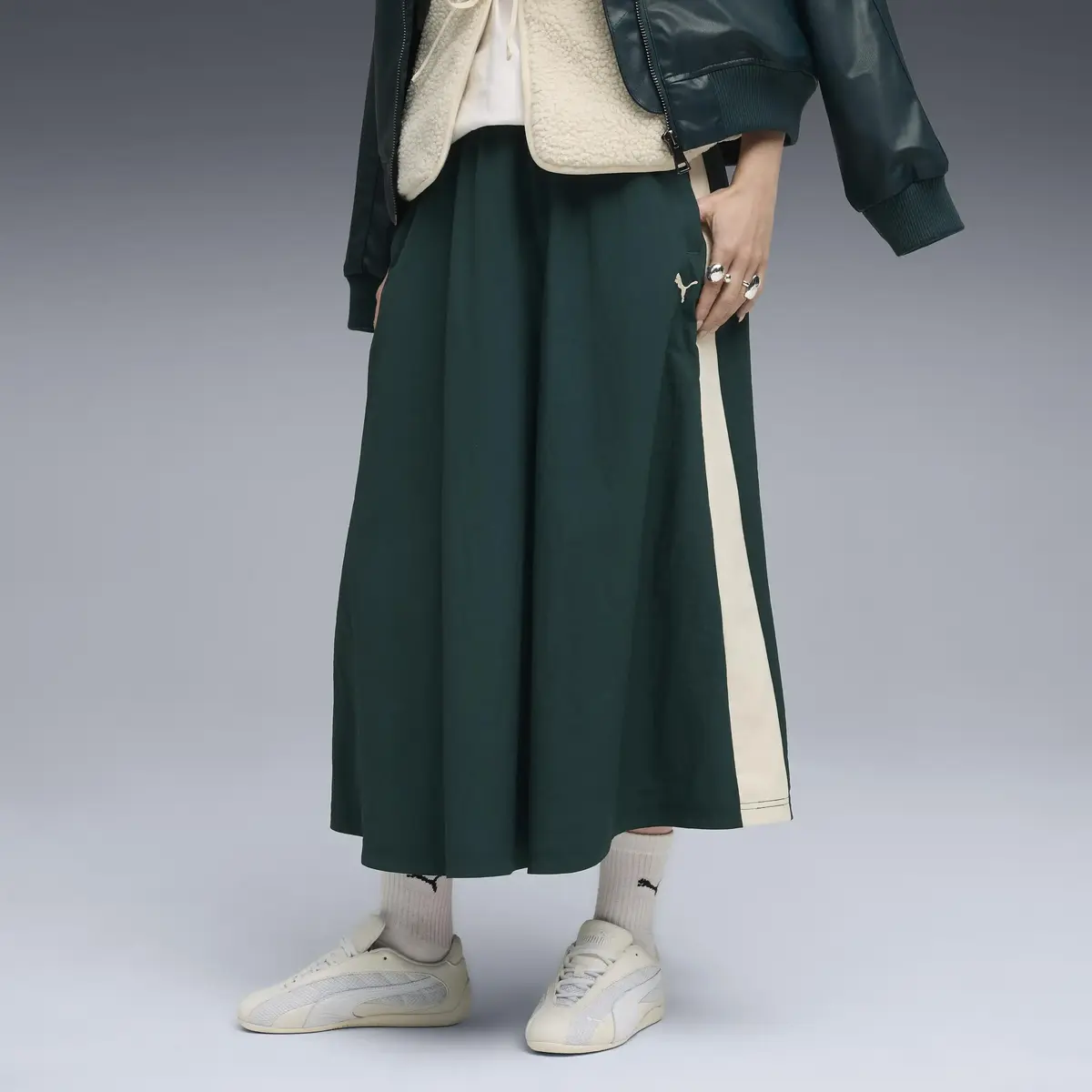 Puma T7 Woven Midi Skirt Yeşil Kadın Etek