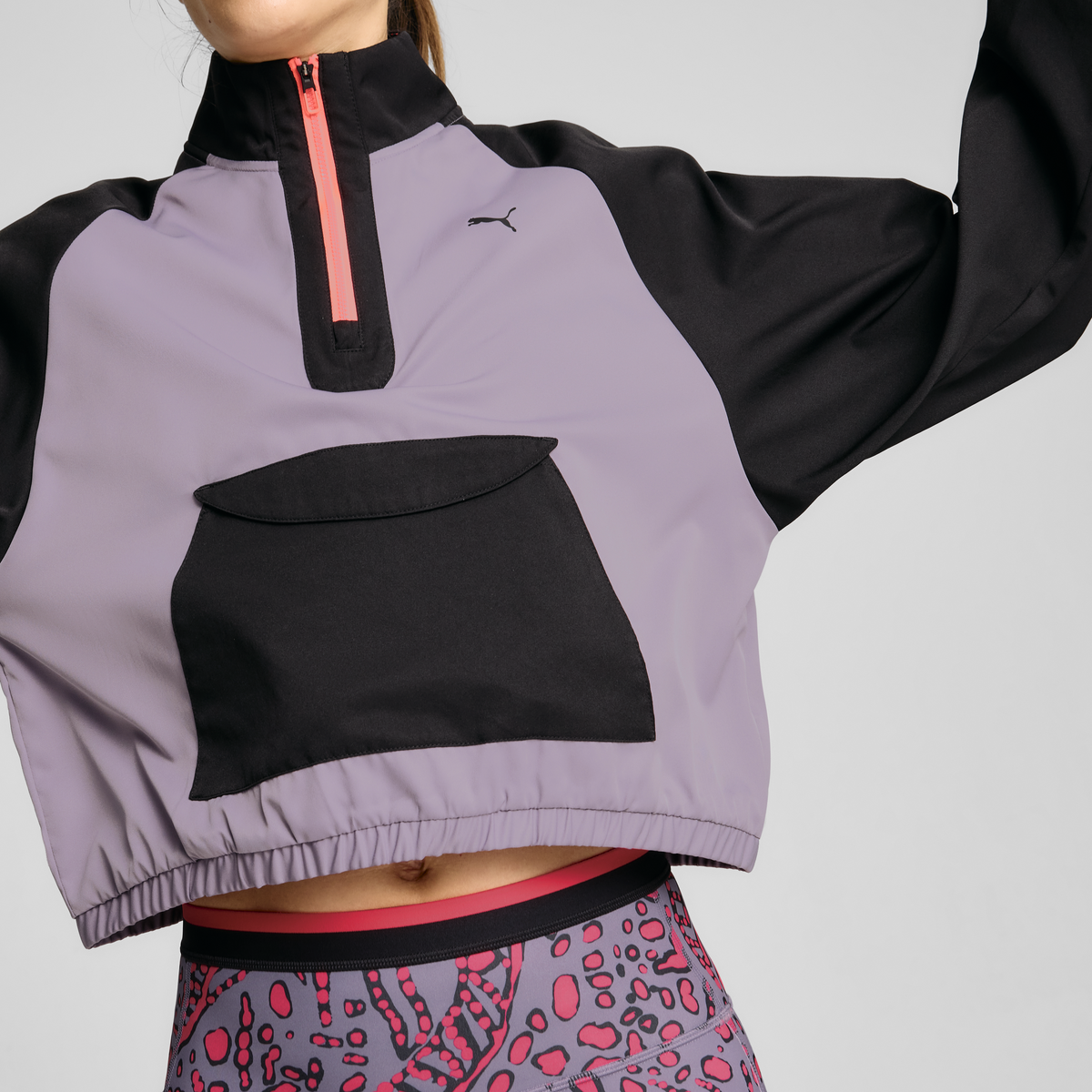 Puma HYPERNATURAL WOVEN 1/2 ZIP Mor Kadın Sweatshirt