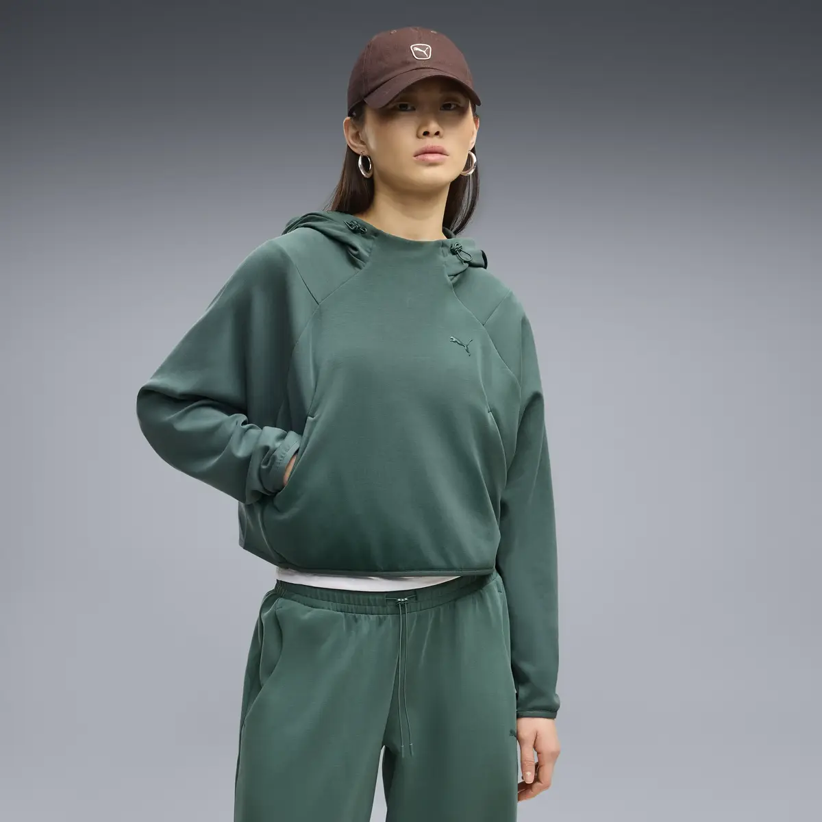 PUMA PUMATECH SENSE Hoodie Yeşil Kadın Sweatshirt