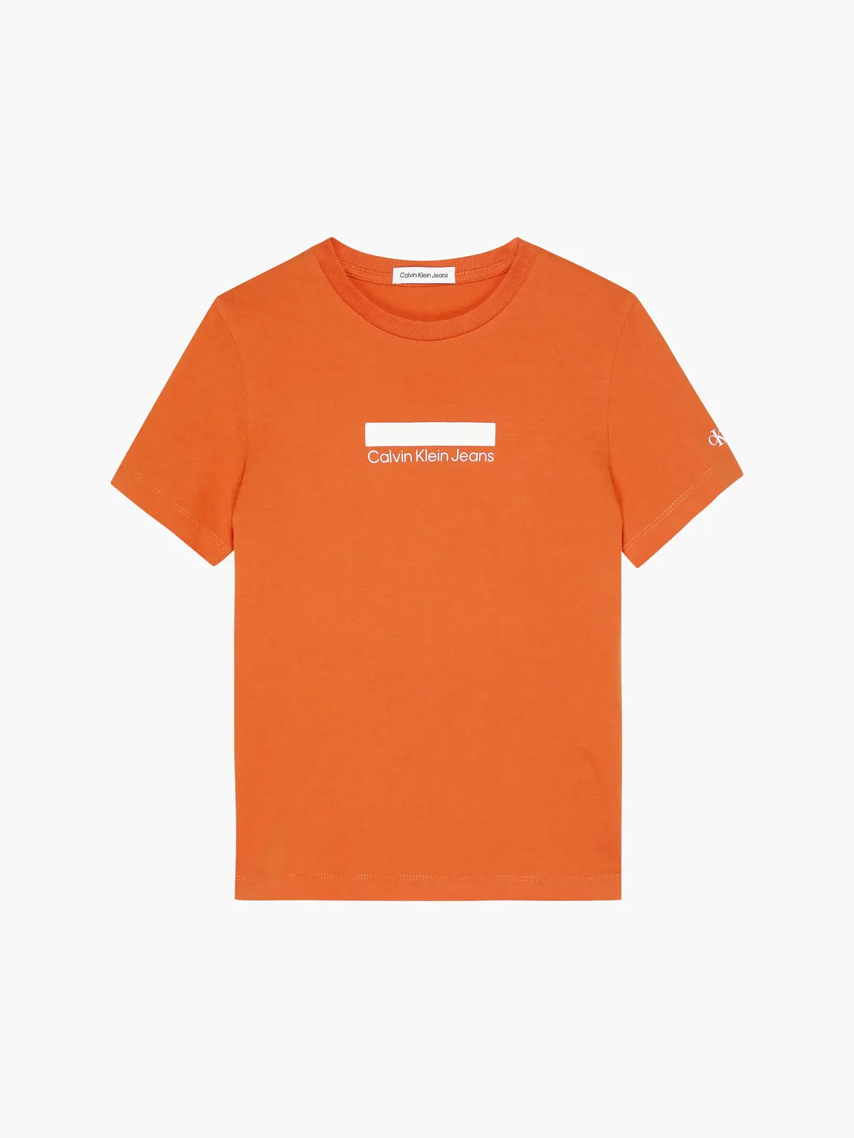 Calvin Klein SMALL BLOCK LOGO T-S Erkek Turuncu T-Shirt