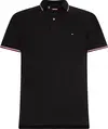 Tommy Hilfiger CORE TOMMY TIPPED SL Erkek Siyah Polo T-Shirt