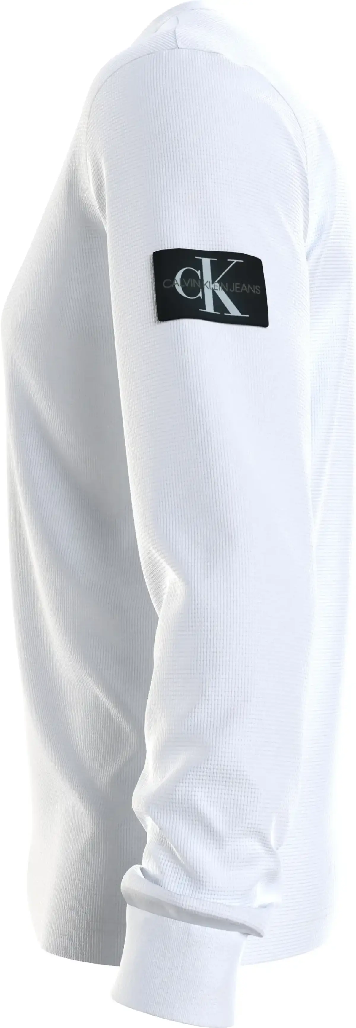Calvin Klein MONOLOGO BADGE WAFFL Erkek Beyaz T-Shirt