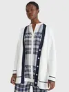 Tommy Hilfiger ICON CHECK CARDIGAN Kadın Krem Kazak
