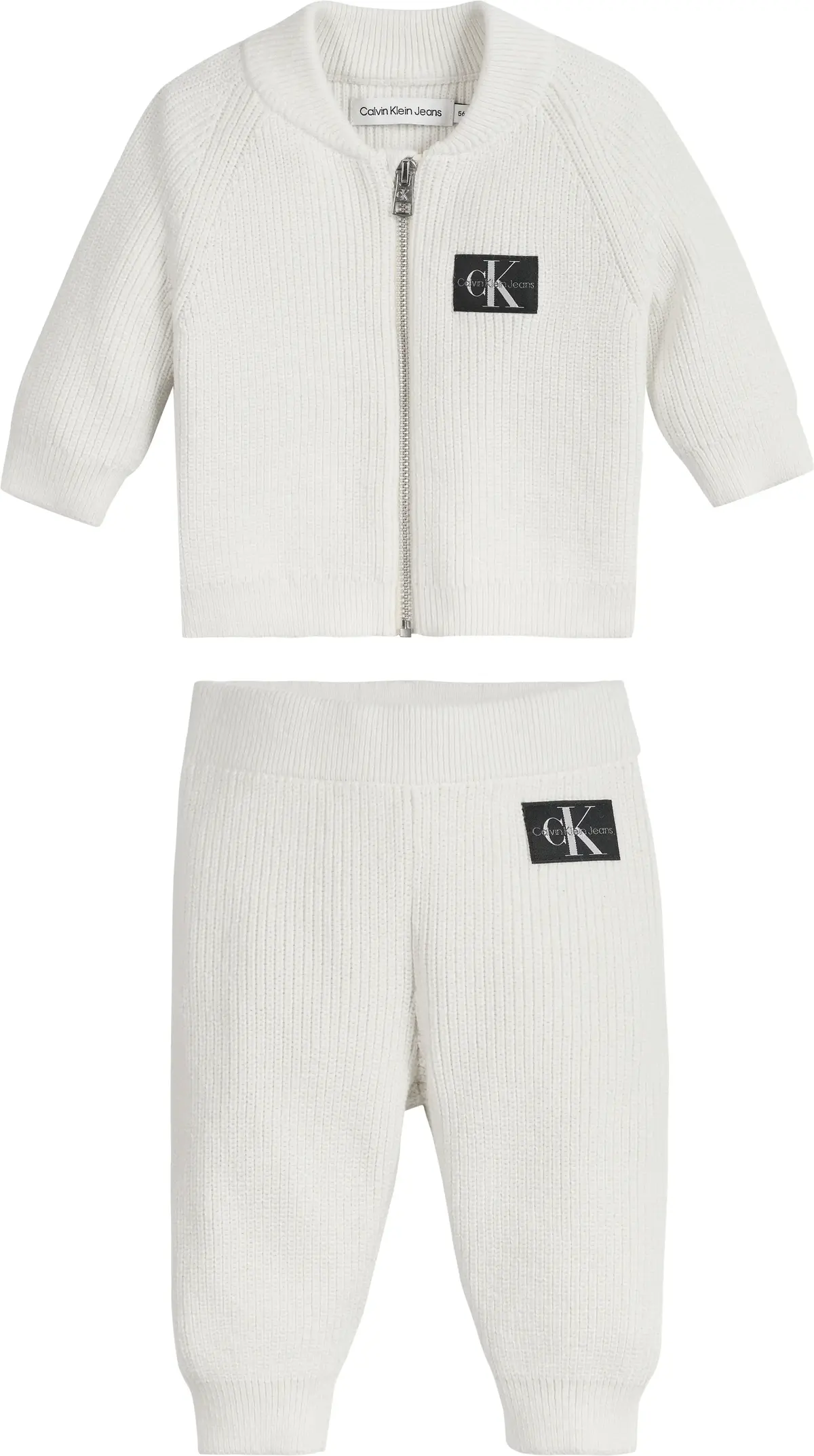 Calvin Klein KNIT CARDIGAN JOGGER Bebek Krem Eşofman Takımı