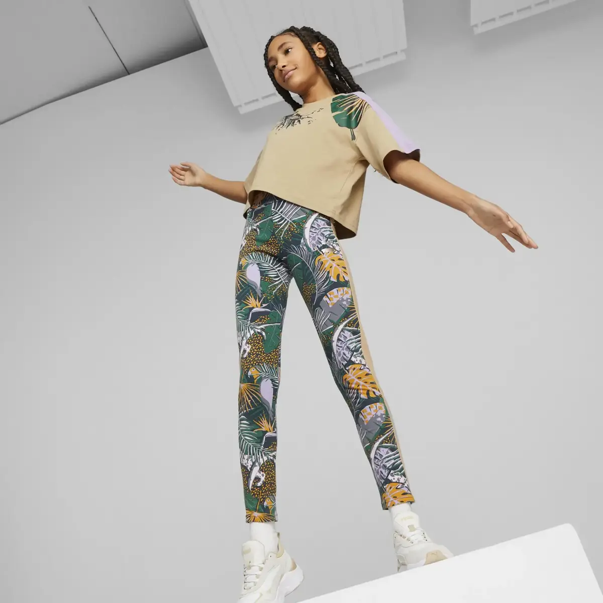 Puma T7 Vacay Queen Aop Siyah Çocuk Tayt