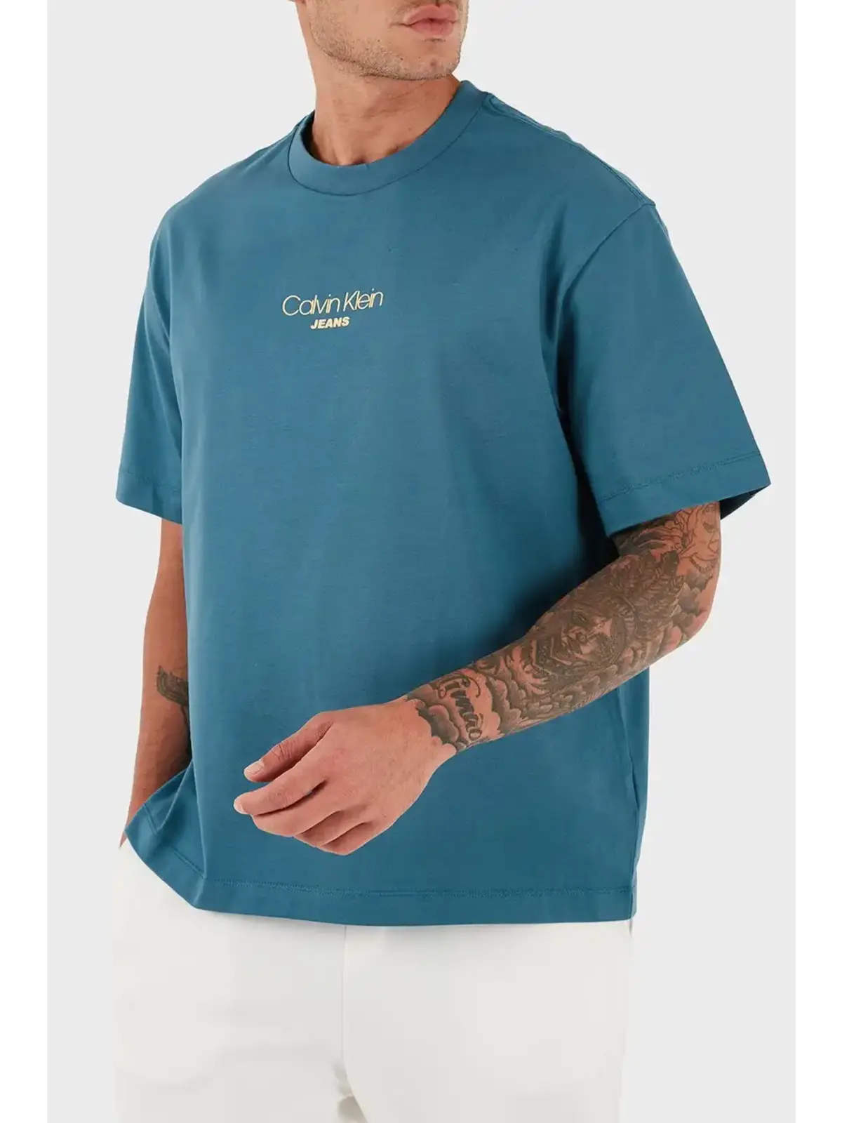 Calvin Klein SS 16S RLXD FIT CKJ GRAPHIC TEE Mavi Erkek Tişört
