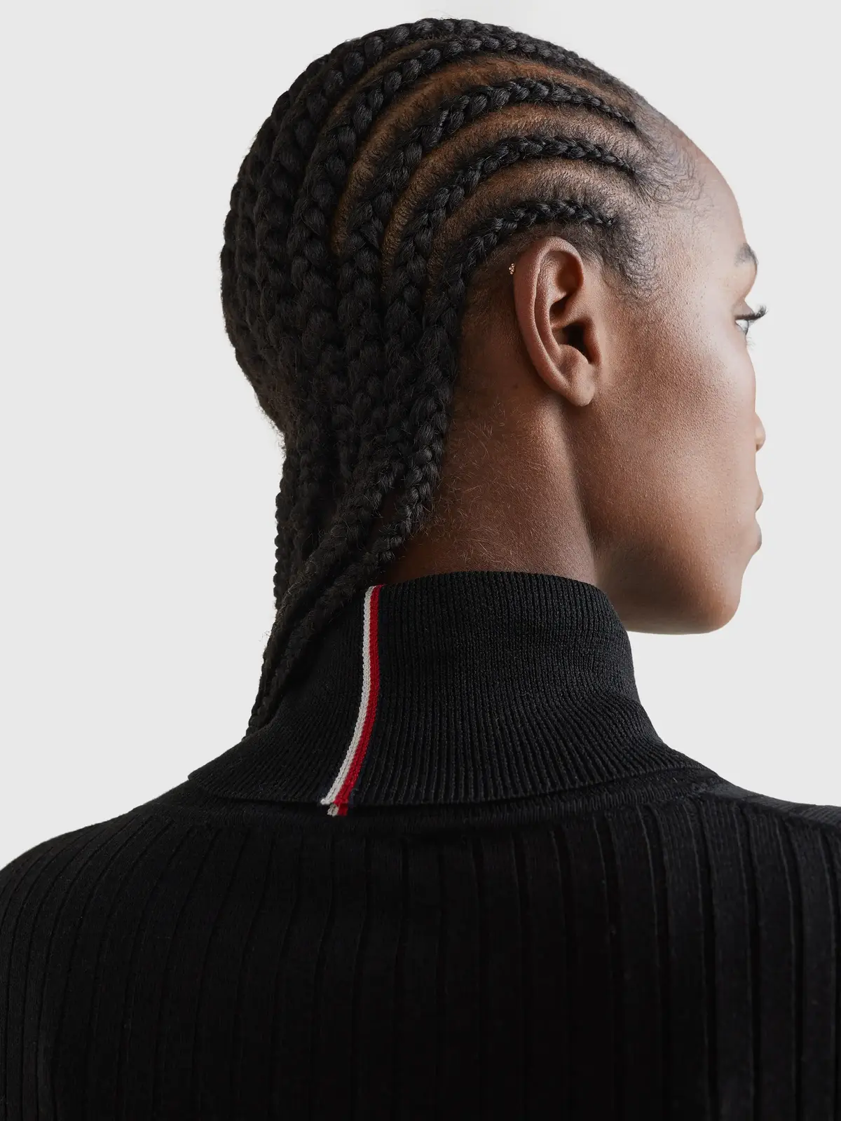 Tommy Hilfiger LYOCELL SILK ROLL-NK Kadın Siyah Kazak