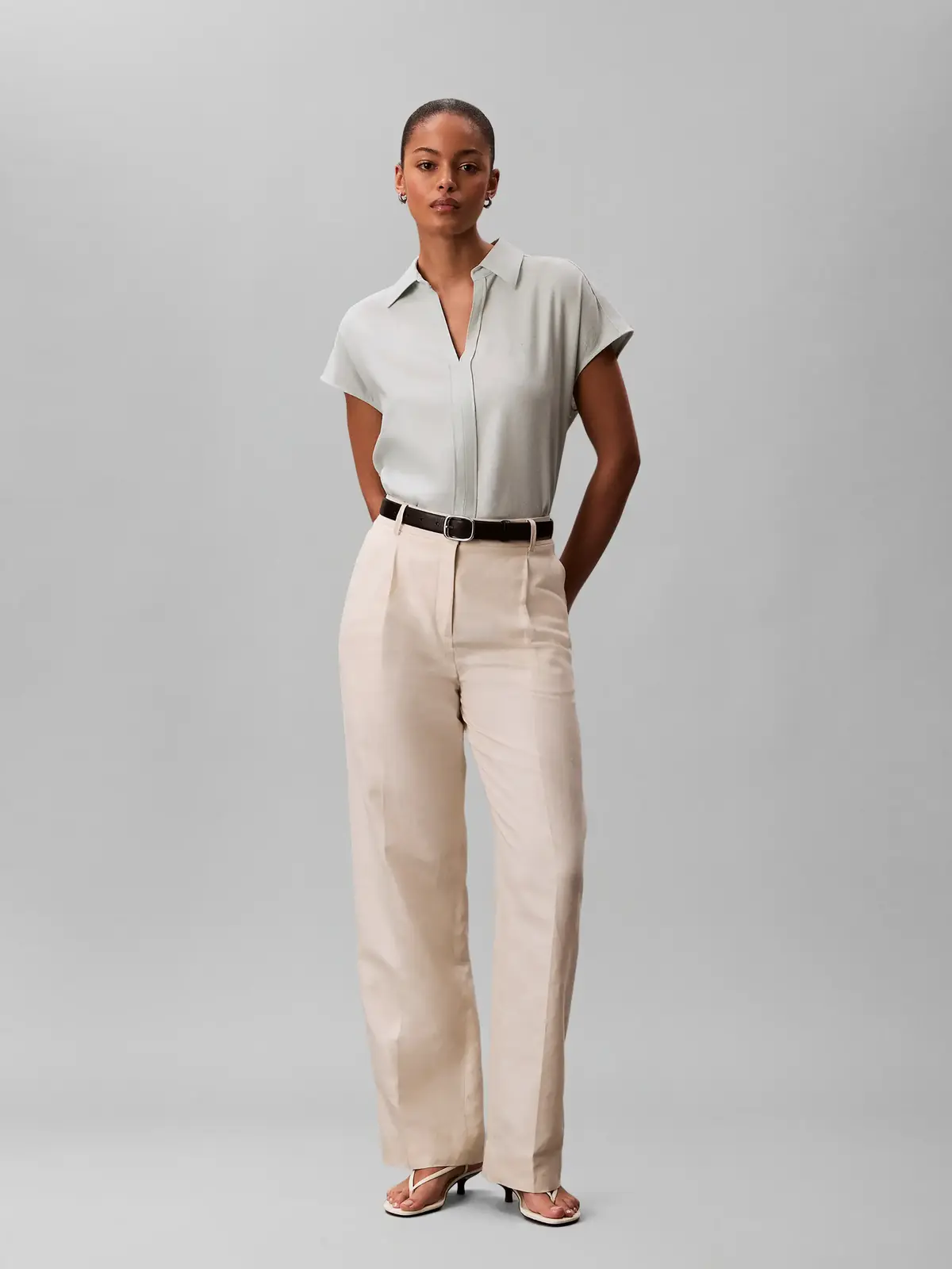 LINEN CKS SS CLASSIC, 3Q0, XXS