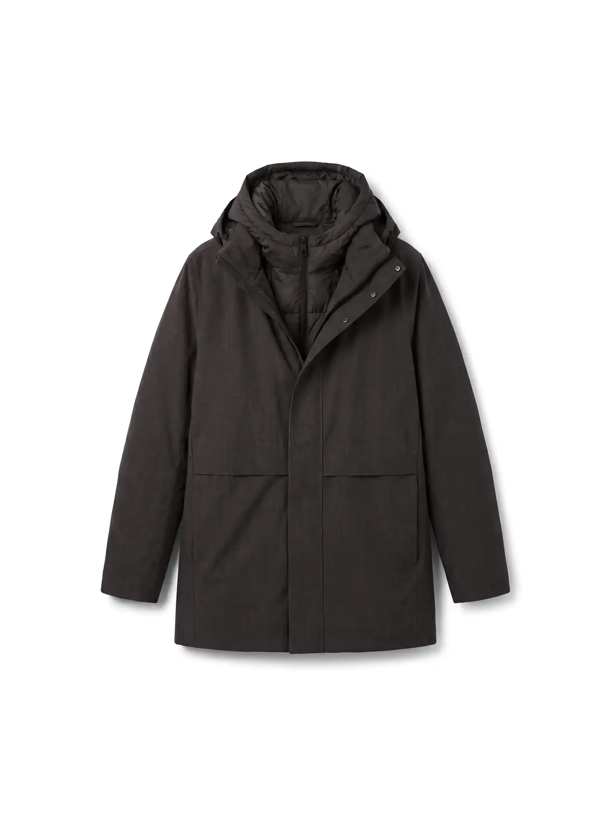 Calvin Klein LS HEATHERED NYLON B, P7I Siyah Erkek Mont