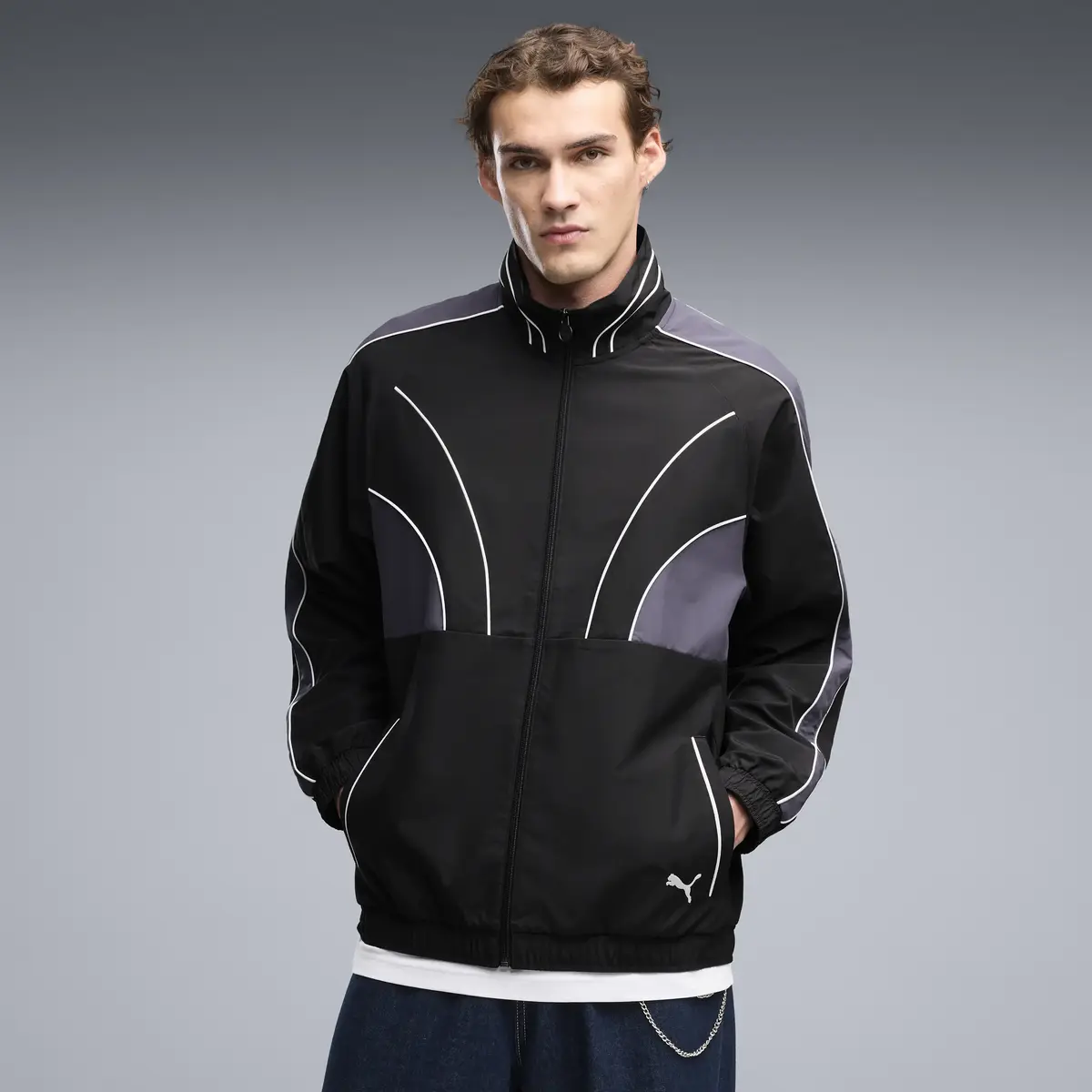 PUMA T7 Relaxed Woven Track Jacke Siyah Erkek Ceket