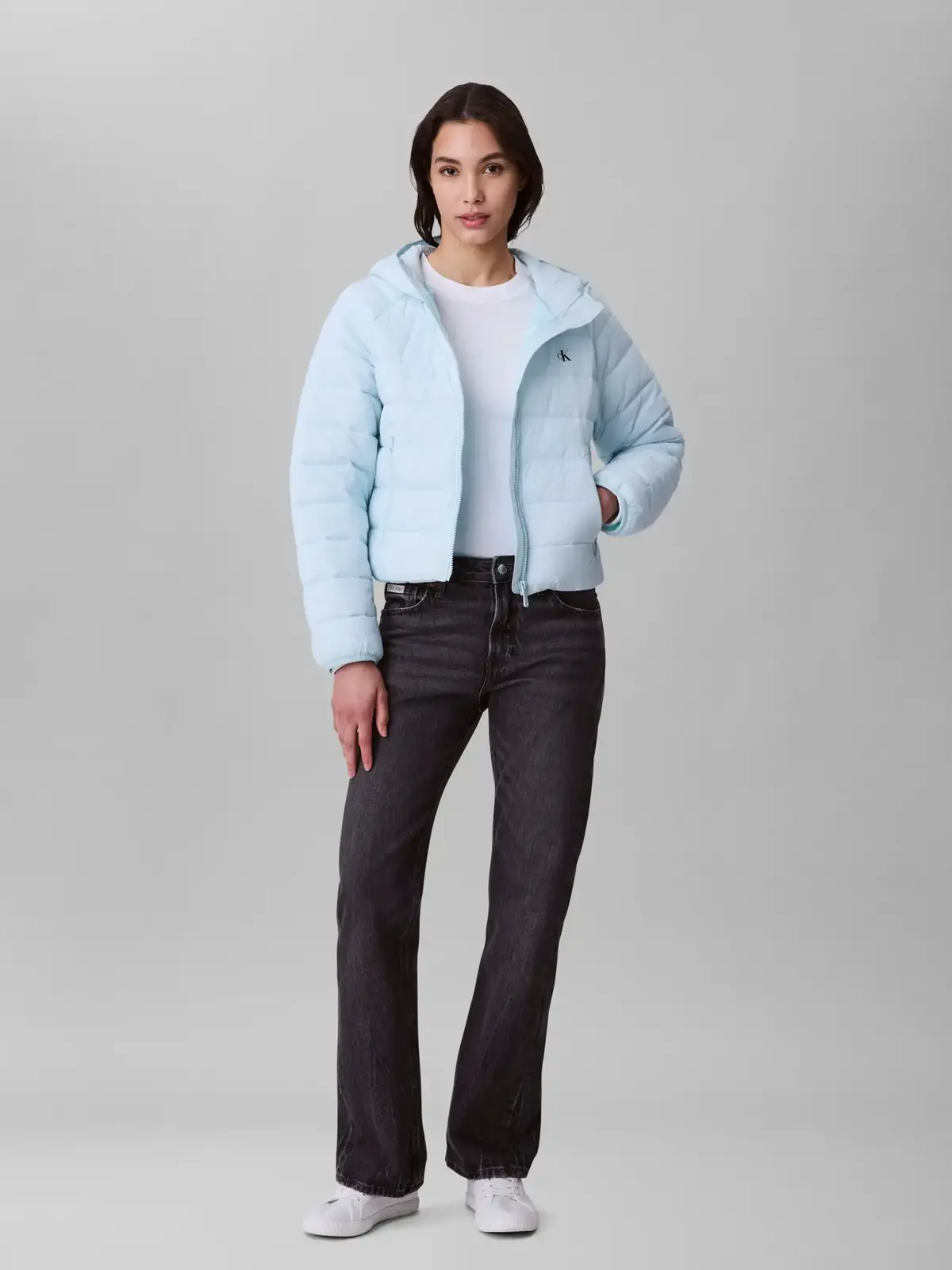 Calvin Klein LIGHTWEIGHT QUILTED, XE2 Mavi Kadın Mont