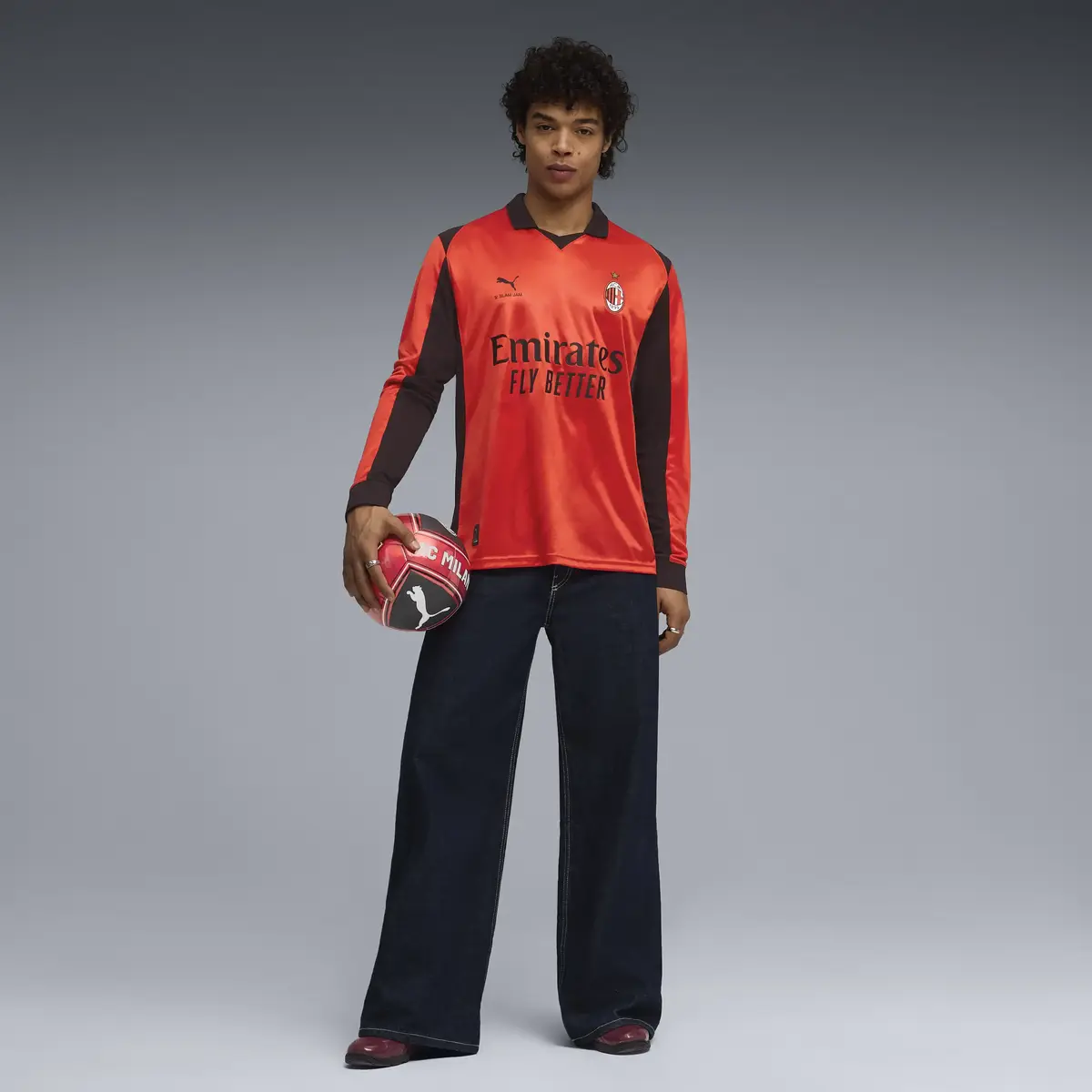 Puma ACM X Slam Jam Jersey LS Kırmızı Erkek Forma