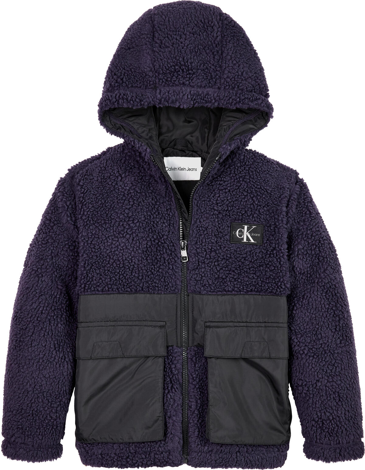 Calvin Klein SHERPA COLOR BLOCK J Erkek Siyah Mont