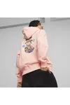 Puma DOWNTOWN Oversized Graphic Hoodie TR Bej Kadın Hoodie