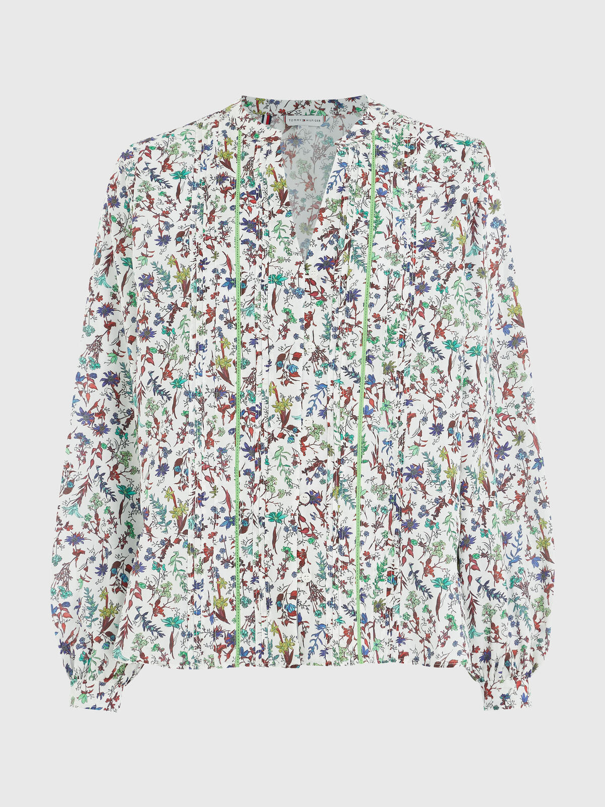 Tommy Hilfiger CO VOILE FLORAL V-NK Kadın Beyaz Gömlek