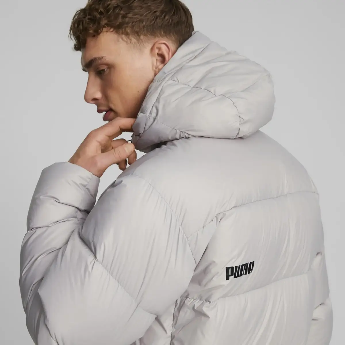 Puma Lightweight Hooded Down Coat Gri Erkek Kaban