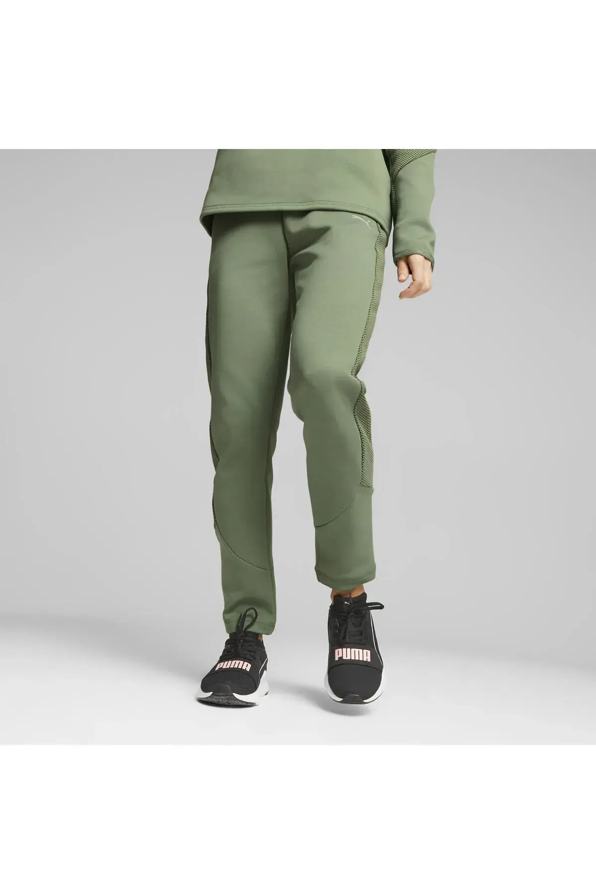 Puma EVOSTRIPE High-Waist Pants Yeşil Kadın Eşofman Altı