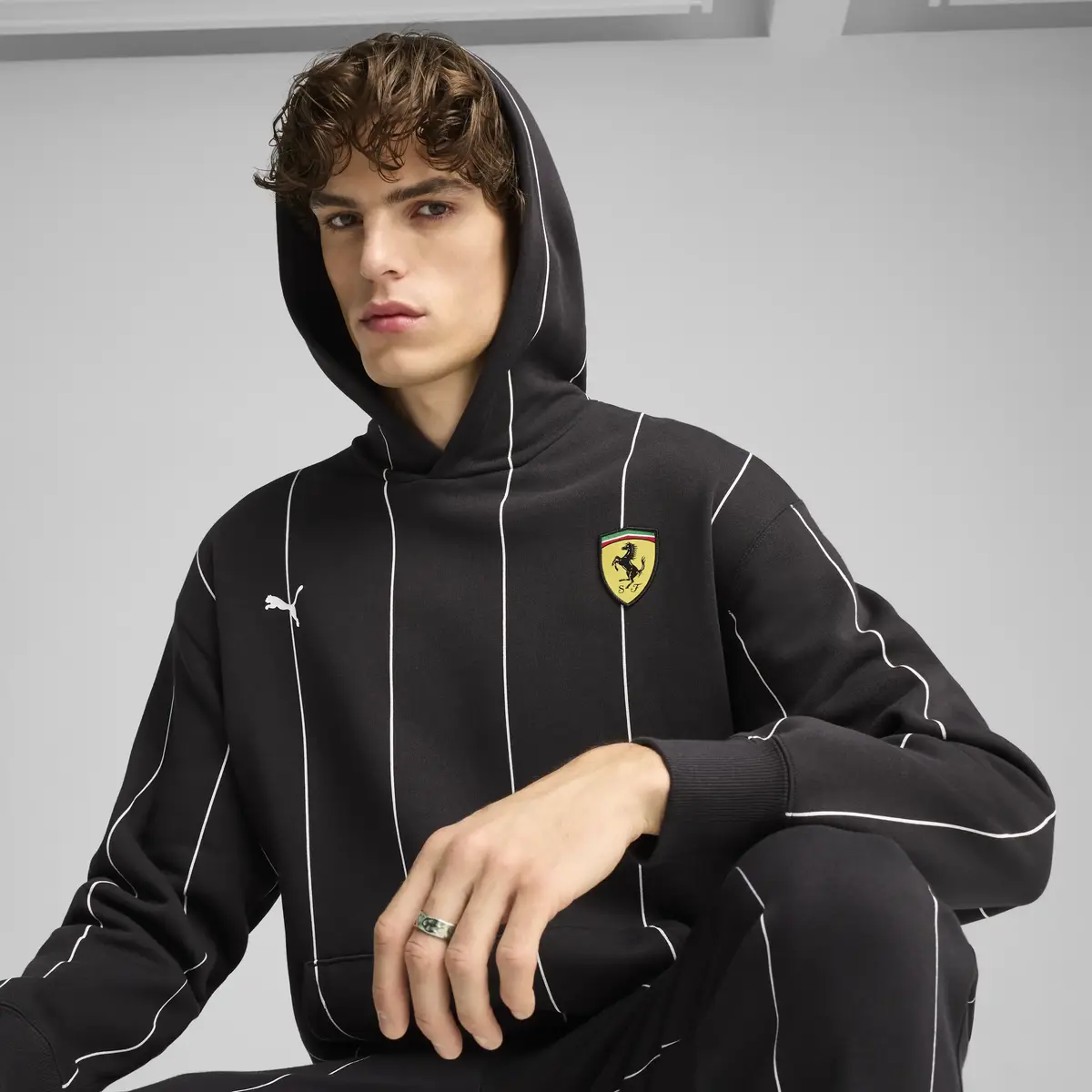 Puma Ferrari Race Premium Hoodie Siyah Erkek Sweatshirt