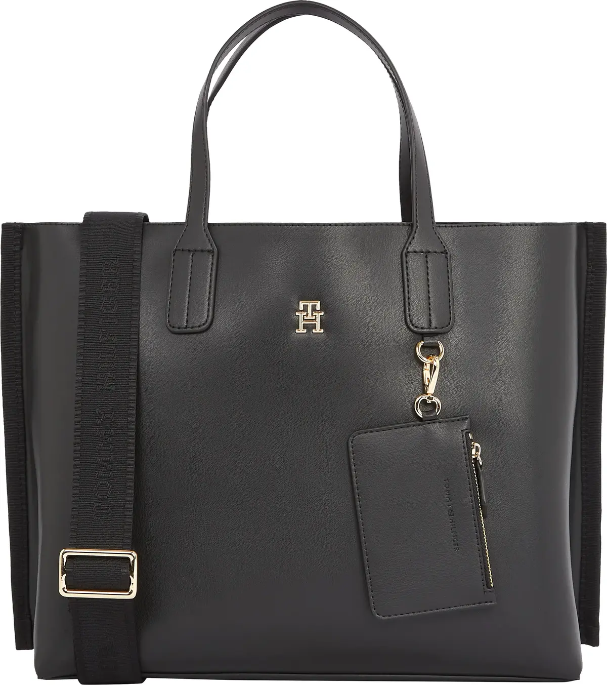 Tommy Hilfiger TH DISTINCT SATCHEL, BDS Siyah Kadın Çanta & Cüzdan