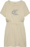 Calvin Klein MONOLOGO METALLIC T-, PD1 Bej Çocuk Elbise-Etek